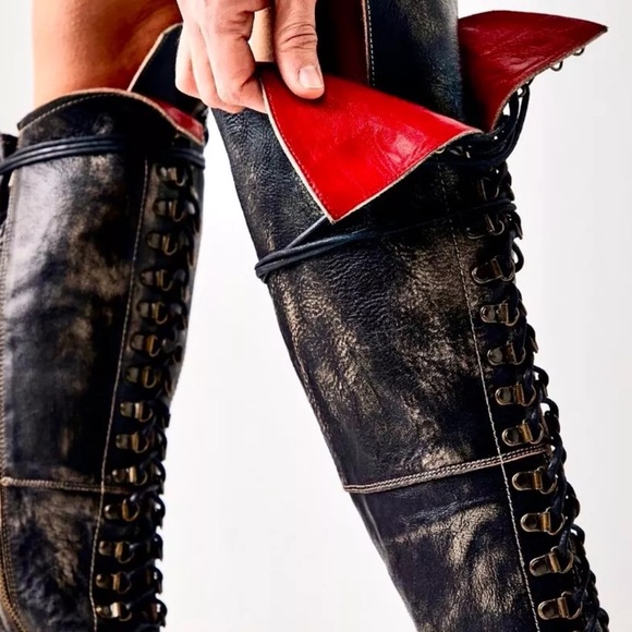 Free People Bed Stu Victory Tall Lace Up Boot Distressed Black Handwash
rugged - Picture 7 of 12